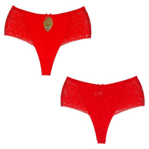 1xmajtki Damskie Koronkowe No C522 Czerwony Xxl