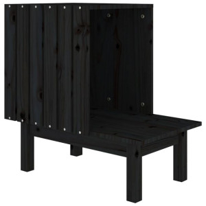 Domek dla kota, czarny, 60x36x60 cm, lite drewno sosnowe