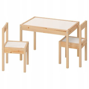 IKEA LATT Stolik dziecięcy i 2 krzesła biały sosna