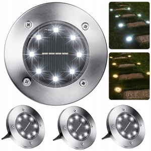 4x Lampa Solarna Dysk Led Wbijana Ogród Taras
