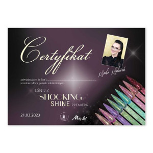 Certyfikat ze szkolenia online Lśnij z Shocking Shine Premiera by Monika Mi