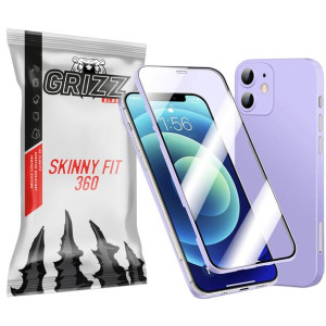 Etui GrizzGlass SkinnyFit360 Apple iPhone 12 mini Lawendowe