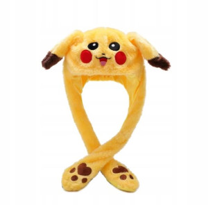 Czapka na Uszy Pokemon Pikaczu Pikachu świeci ruch