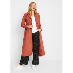 Bonprix Płaszcz Klasyczny Midi Guziki Jednorzędowy Flausz 48 932874