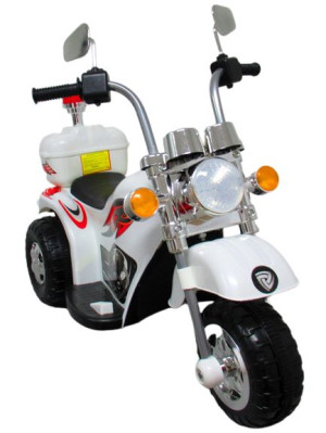 Motorek na akumulator biały Muzyka Światła Klakson