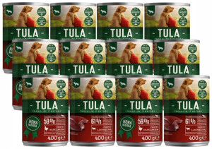 TULA Puszki dla psa - mix smaków 12x400g