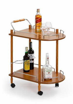 BAR4 stolik barowy, bukowy stolik barowy, barek na kółkach