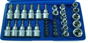 Zestaw bitów i nasadek TORX, TORX BO, 34el