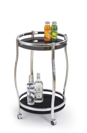 BAR8 -stolik barowy czarny, barek, szklany
