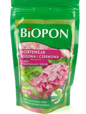 BIOPON nawóz barwiący HORTENSJA różowa 0,2 kg
