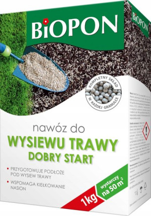 BIOPON nawóz do wysiewu trawy DOBRY START 1 kg