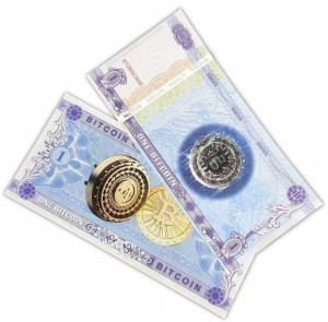 Banknot kolekcjonerski 1 Bitcoin kryptowaluta BTC
