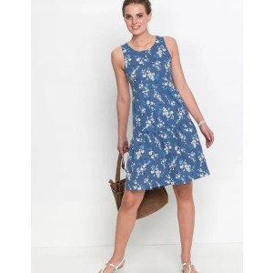 Bonprix Sukienka Damska Bez Rękawów W Kwiaty Falbana Mini 36-38 973429