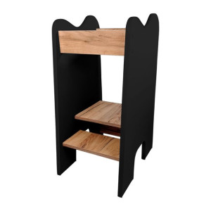 Pomocnik kuchenny kitchen helper czarny z drewnem