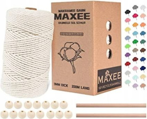 Maxee 3mm x 200m lina przędza bawełniana makrama