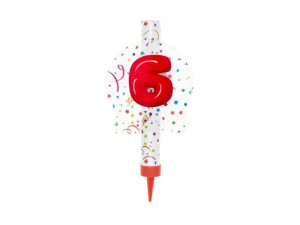 Fontanna tortowa z cyfrą "6", 12cm [raca, race do tortu]