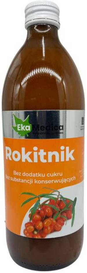 Rokitnik sok z rokitnika bez cukru i konserwantów 500 ml EkaMedica - suplem