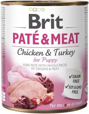 BRIT PATÉ&MEAT kurczak dla szczeniąt 800g