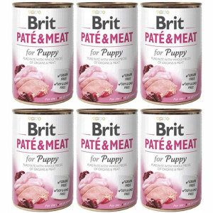 BRIT PATÉ&MEAT kurczak dla szczeniąt 6x400g