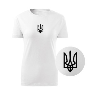 T-SHIRT, koszulka HERB UKRAINY ZEŁEŃSKI damska biała M