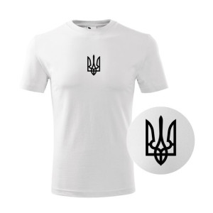 KOSZULKA t-shirt HERB UKRAINY ZEŁEŃSKI męska BIAŁA L