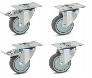 Zestaw Kół Obrotowe Koło Kółko 80mm 80kg 4szt
