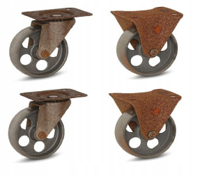 Zestaw Kół Obrotowe Retro Vintage 100mm 90kg 4szt