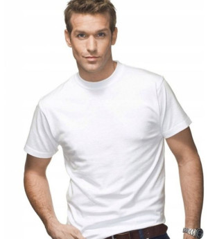 Koszulka biała gładka T-shirt męski r.XL