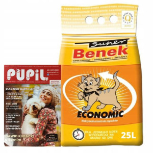 Super Benek Żwirek dla kota Economic 25L +GRATIS