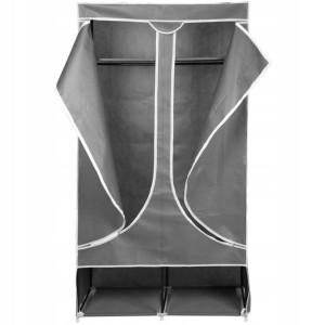 Szafa tekstylna garderoba 90x45x170cm jasno-szara