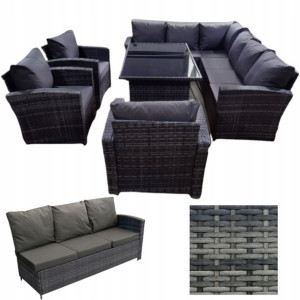 Zestaw Mebli Ogrodowych Komplet Fotel/sofa 10 Osób