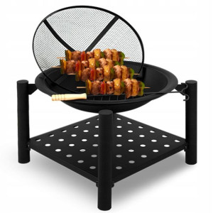 Palenisko Ogrodowe Grill Zestaw Pokrywa Hak 55cm