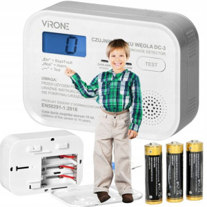 Czujnik Alarm Tlenku Węgla Co Lcd Bateryjny 10 Lat