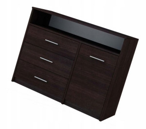 Komoda Szeroka 98cm 3 Szuflady Drzwiczki = Wenge
