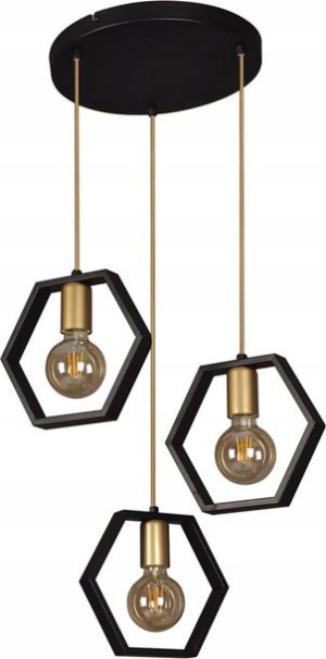 Lampa Wisząca Industrialna Geometryczna = Potrójna