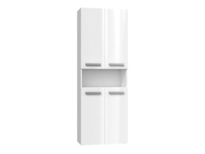 Szafka Łazienkowa 60cm Regał Szafka Słupek - Biel Połysk
