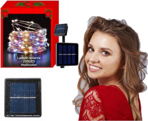 Girlanda Lampki Solarne Drucik 200led Multikolor