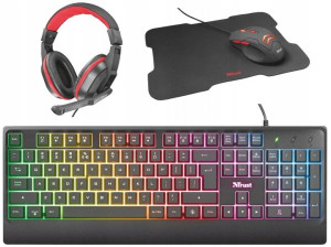 Klawiatura Mysz Podkładka Słuchawki Zestaw Gaming