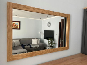 Lustro do Łazienki - Prosta Dębowa Rama LOFT BOHO