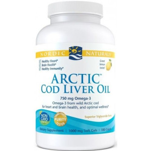 Nordic Naturals Arctic Cod Liver Oil 180 Kapsułek O Smaku Cytrynowym