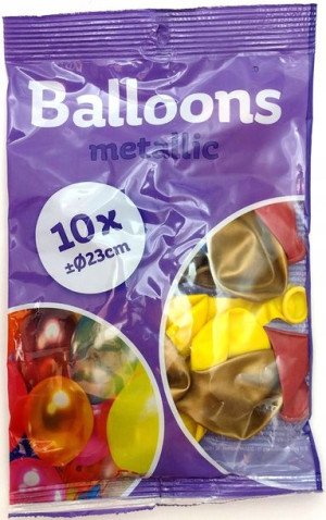 Balony metaliczne 23 cm 10 sztuk.
