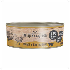 Wiejska Zagroda Indyk z kurczakiem 85 g. Karma mokra dla kociąt