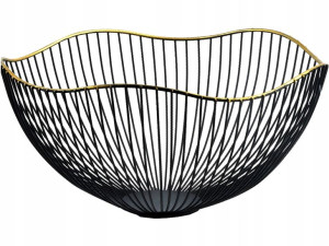 Koszyk na owoce metalowy patera misa 25,5cm czarna