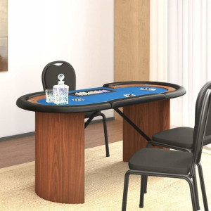 Stół pokerowy 10 os., taca na żetony, niebieski, 1