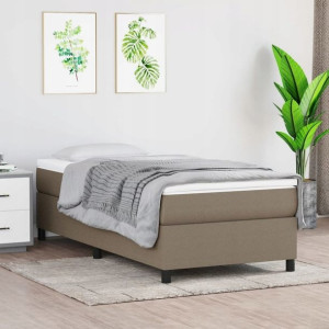 Łóżko kontynentalne, kolor taupe, obite tkaniną, 9