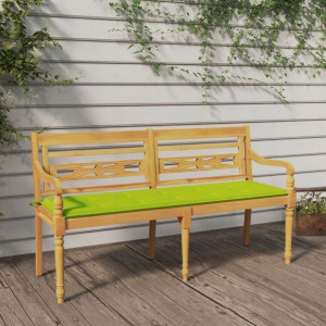 Ławka Batavia z jasnozielony poduszką,150cm, lite