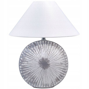 Lampa stołowa ceramiczna klosz stożek szara YUNA L
