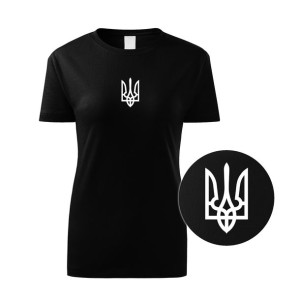 T-SHIRT, koszulka HERB UKRAINY ZEŁEŃSKI damska czarna  2XL/3XL