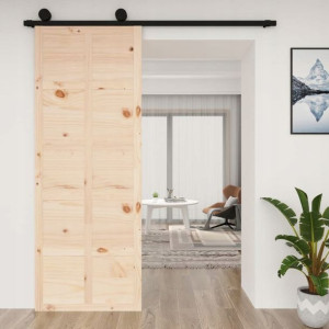 Drzwi przesuwne, 80x1,8x214 cm, lite drewno sosnow