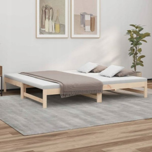 Łóżko rozsuwane, 2x(80x200) cm, lite drewno sosnow